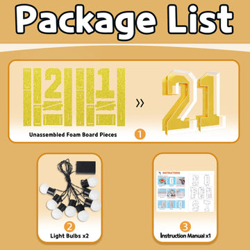 Imprsv 3Ft Gold 21St-Birthday Decorations Numbers: 21St Birthday Party Anniversary Decorations Large Light Up Numbers 21 For Him