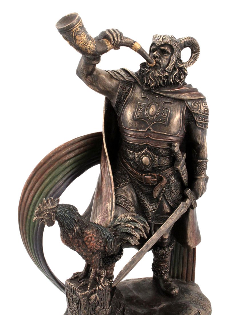 9.25 Inch Norse God - Heimdall Cold Cast Bronze Sculpture Figurine