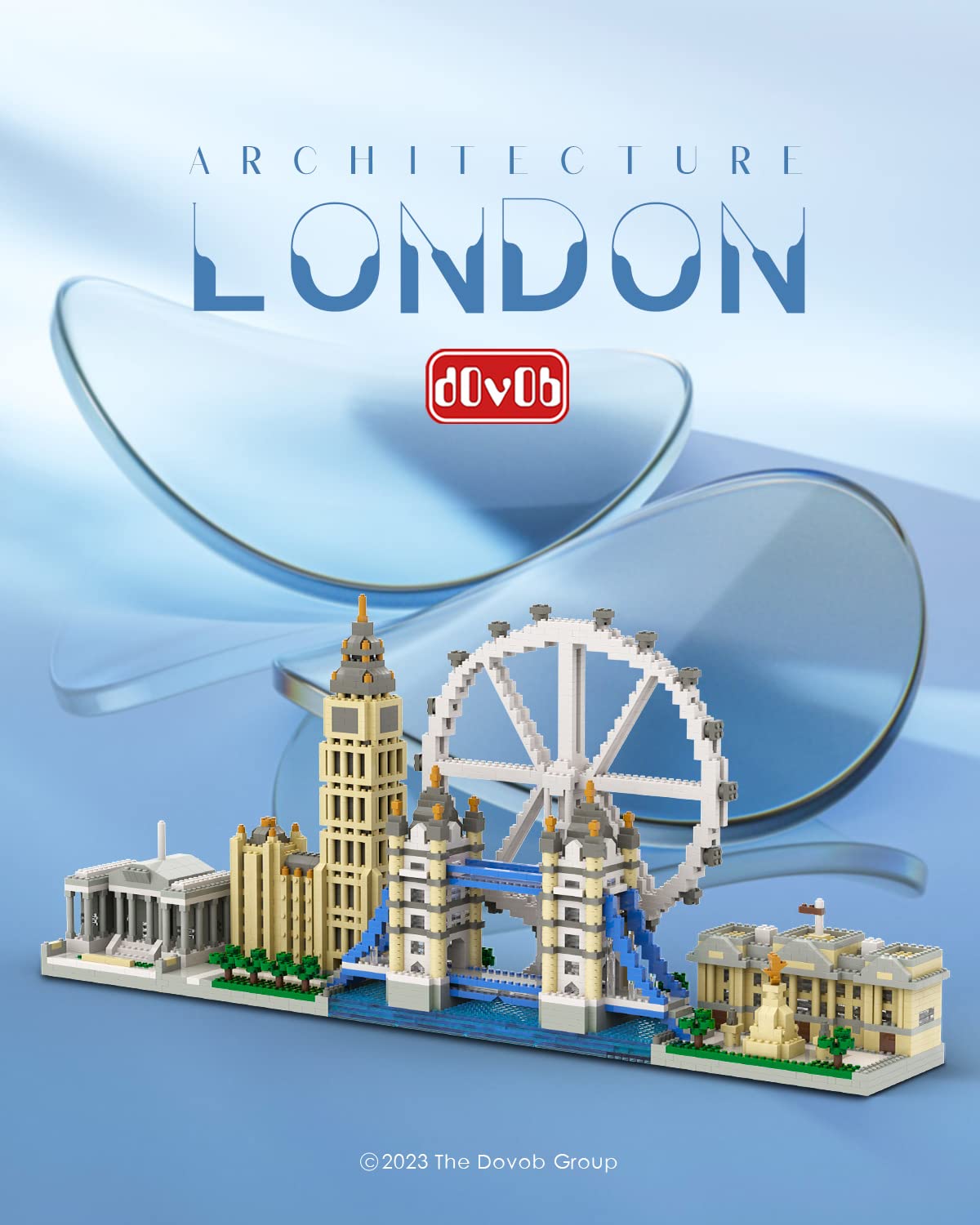 dOvOb Micro Mini Blocks Set - London Skyline Collection, 3076 Pieces, Multicolor, Plastic Model Kit for Kids and Adults