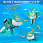 Super Wings 5" Transformer Tino & Mini Tino Dinosaur Airplane Robot, Green, Educational Action Figure for Kids Age 3+