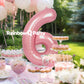 Rainbowq Party 6 Balloon Number 40 Inch For Boy Or Girl Big Pink 0-9 Foil Mylar Large 6 Number Balloon Happy 6Th Birthday Party