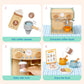 OOOK 2-in-1 Toy Coffee Maker, Kids Wooden Coffee Maker Playset, Toddler Pretend Play Kitchen Food Small Coffee Shop with 28 Pcs