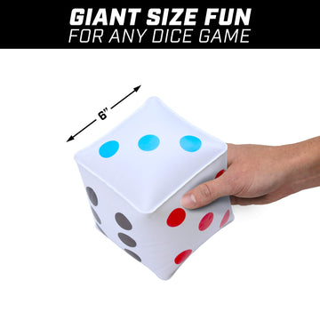 Gosports 6 Pack Giant Inflatable Dice 6 Pack With Tote Bag - 6 Inch Size