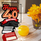 Happy 40th Birthday Red and Black Table Honeycomb Centerpieces Balloons Theme Decor Table Decorations Table Toppers for Girls Wo