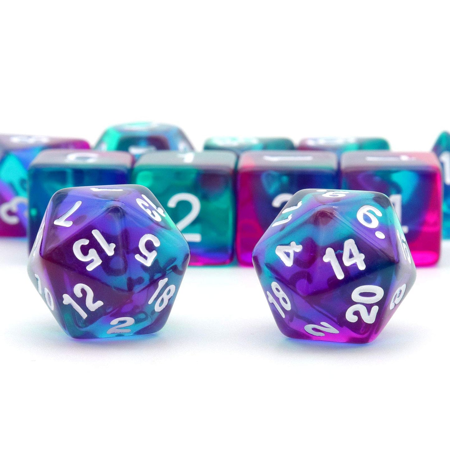 Haxtec 11 Piece DND Dice Set Extra D6 D20 Purple Blue Polyhedral D&D 5e Dice for Roleplaying Dice Games Compatible with Dungeons