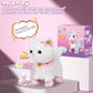 Interactive Electronic Plush Toy Walking And Barking Robot Cat Plush Cat Remote Control Kitten For Girls (White Cat)