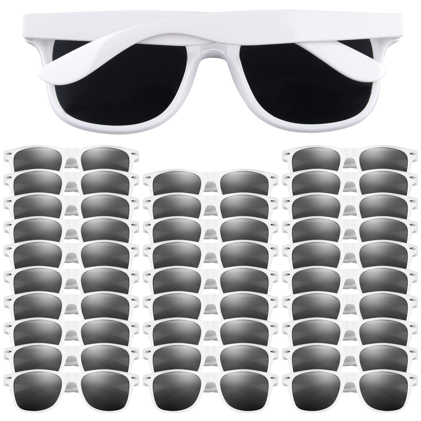 Fepito 30 Pieces Party Sunglasses For Birthday Party Supplies Treat Bag Fillers For Beach Pool Party Toys, White