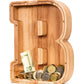 Summidate Wooden Letter Piggy Bank| Piggy Bank For Boys Girls Toddler| Alphabet B Money Bank| Coin Bank Birthday Gift For Kids|2024 Graduation Money Box (B)