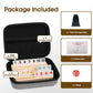 uvcany Mini Travel Rummy Cube Set - 6 Wooden Racks & 160 Tiles - 6 Player Edition - Portable Case for Family Fun