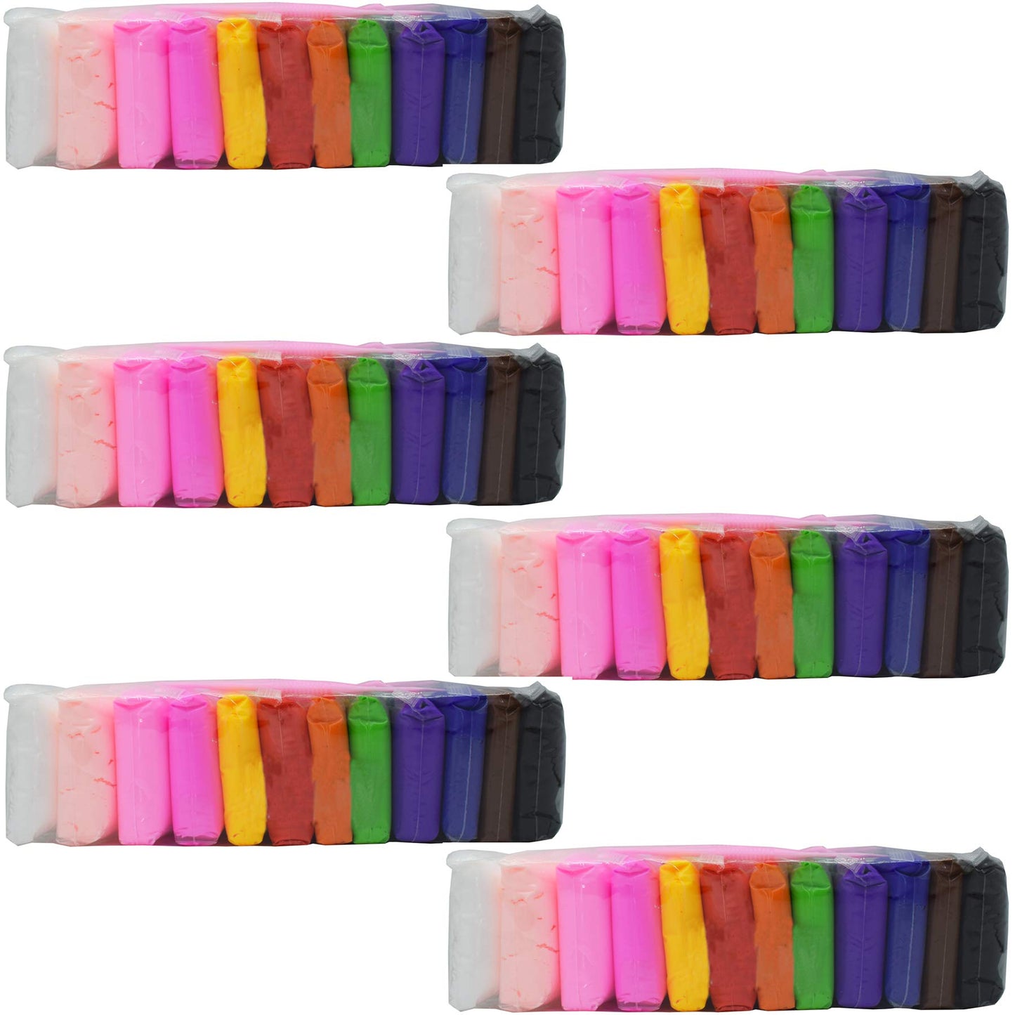 Asera Non Toxic Air Dry Magic Modeling Clay Plasticine Bouncing Clay Birthday Return Gifts Kids (Pack Of 6)
