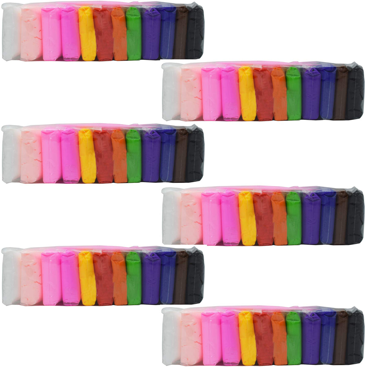 Asera Non Toxic Air Dry Magic Modeling Clay Plasticine Bouncing Clay Birthday Return Gifts Kids (Pack Of 6)