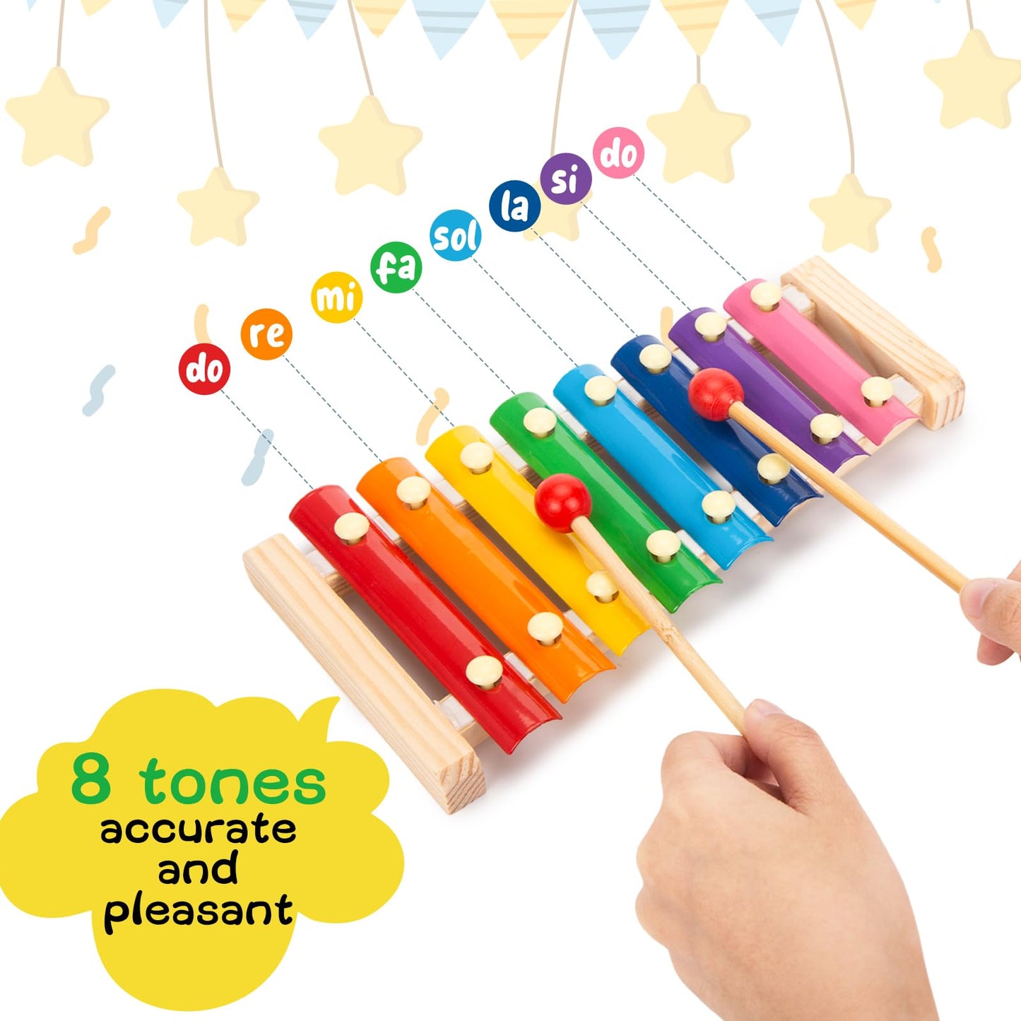 Mcpinky Xylophone For Kids, Xylophone Musical Toy With Child Safe Mallets Educational Musical Instruments Toy For Toddlers 1-3