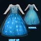 Uporpor Magical Princess Dress Up Clothes With Cape For Little Girls Halloween Costume Toddler Kids Led Birthday Light Up Dress Party, Blue 110