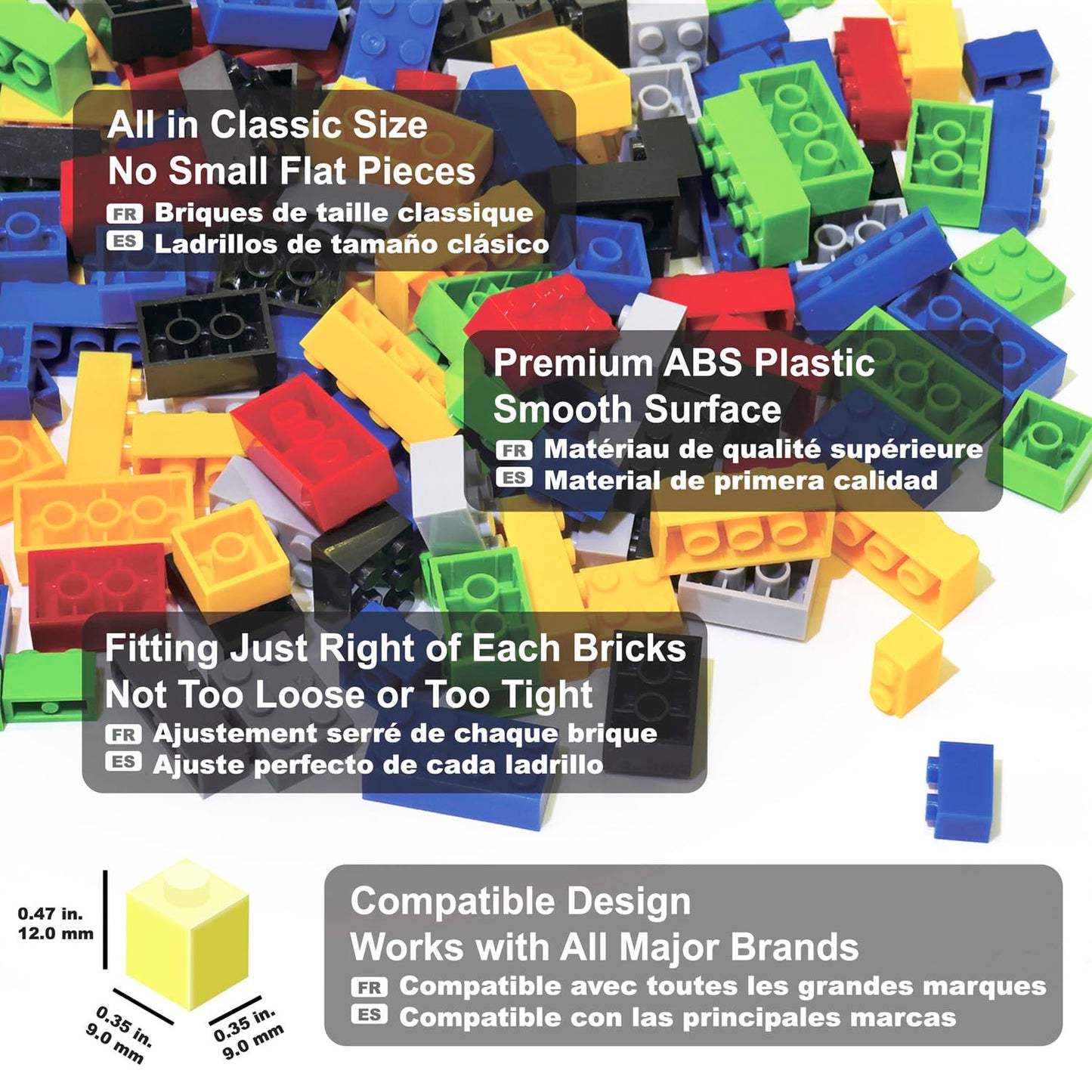 Bestoyz 1000 Pieces Building Blocks, Bulk Classic Building Bricks Toy, Big Box Of Basic Bricks, Compatible With Major Brands, Ed