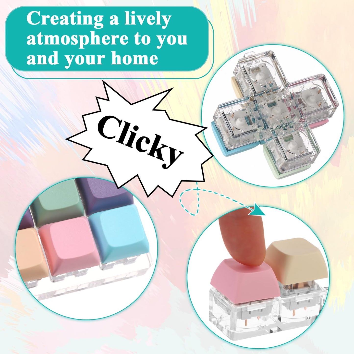 Oppaxf 6Pcs Keyboard Fidget Toy Keyboard Fidget Keychain Decompression Toys Fidget Clicker Keyboard Fidget Keychain Stress Relief Gifts for mature-themed to Relief Stress Pass The Time