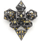 D&D Dice, Hnccesg Metal Dice Set Polyhedral Hollow Role Playing D And D Starter Dice For Rpg Mtg Table Board Games (3D Black)