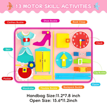 Freebear Busy Board Toddler Travel Toys Sensory Toys For Toddlers 1 2 3 4, Montessori Learning Toys For Toddlers Activities Board, Educational Toys For 3 4 Year Old Boys Girls Gift, Princess