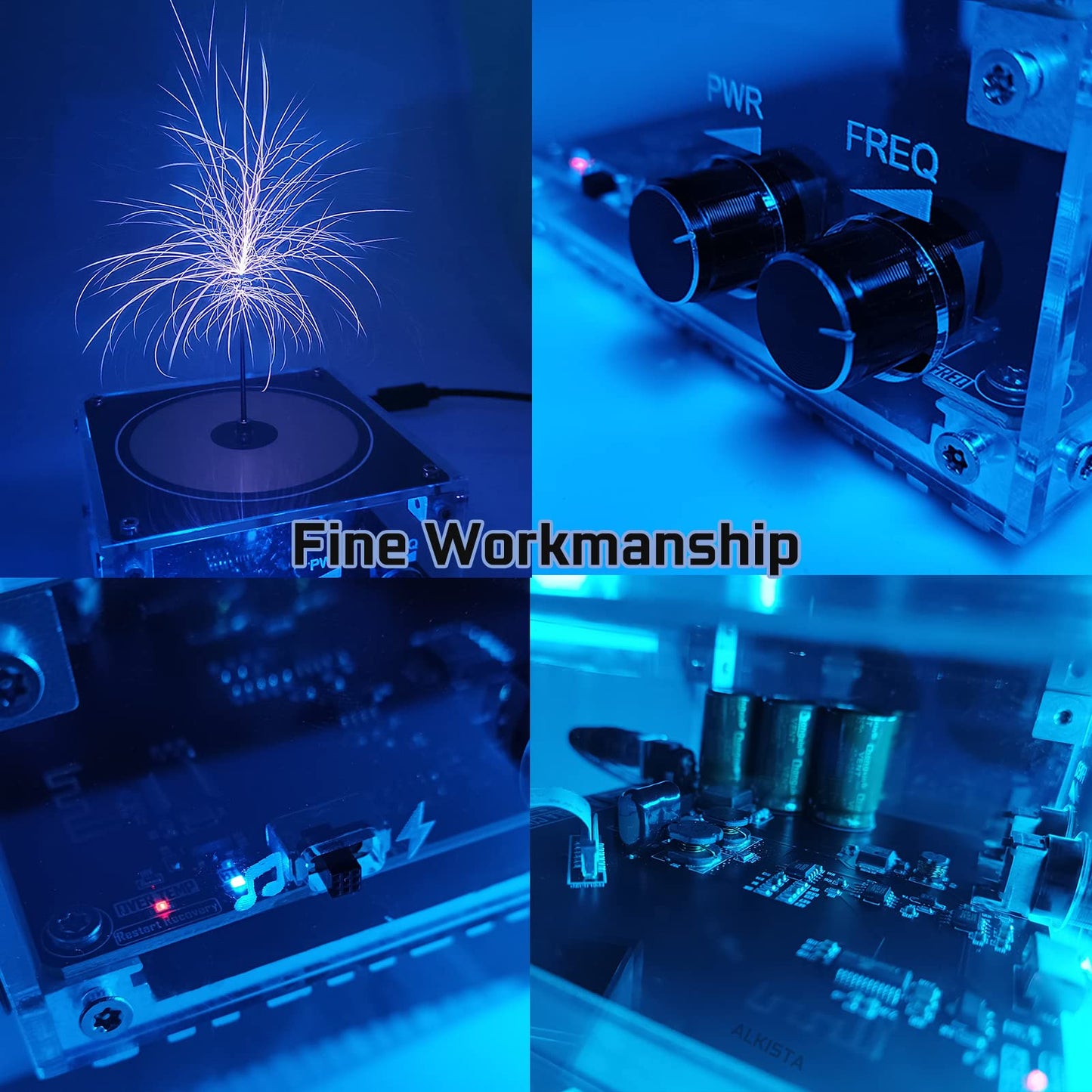 Alkista Tesla Coil Musical Speaker Plasma Storm Cool Desktop Gadgets Electric Toys Bobina De Tesla Electrica Artificial Lightnin