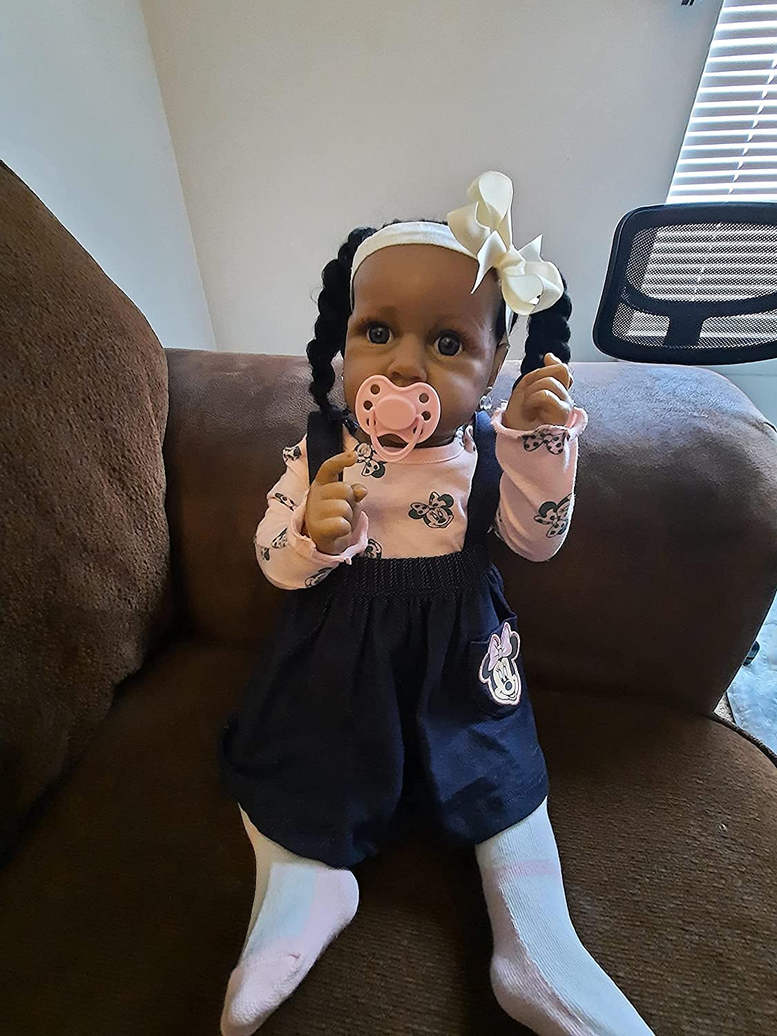 ZTDOLL Reborn Baby Dolls Girls Real Lifelike Baby Dolls African American Handmade Realistic Girl Baby Doll in Soft Vinyl and Wei