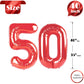 50 Balloon Number, Red Number 50Th Birthday Balloons 40 Inch, 50 Years Old Red Birthday Decorations For Men Women, 50Th Annivers