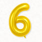 Flyloons 6 number Foil Balloon Gold 16 inch Size For Baby Kids Boys Girls Happy Birthday Anniversary Decoration Items 6th Year N