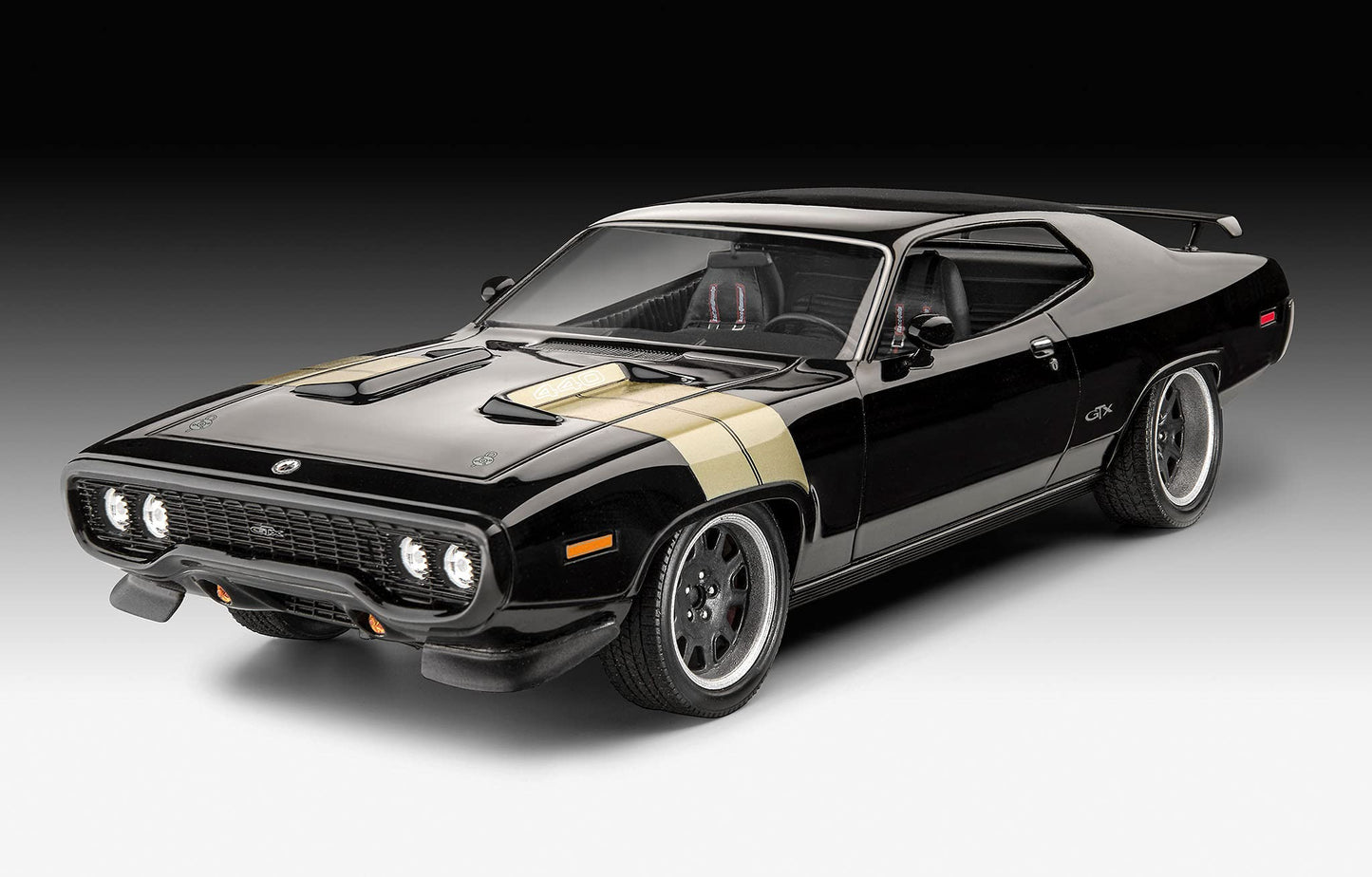 Revell 07692 Dominics 1971 Plymouth GTX (Fast & Furious) 1:24 Scale Model Kit, Black