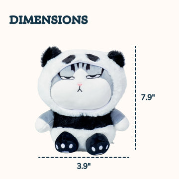 Pixiecrush Panda Plush Cat Toy For Kids - Small Textile Stuffed Animals Panda & Kitty Combination - Stuffed Pet Plush Toy - Plushy Stuff For Cute Girls - Multicolor Plushies Pack Of 1