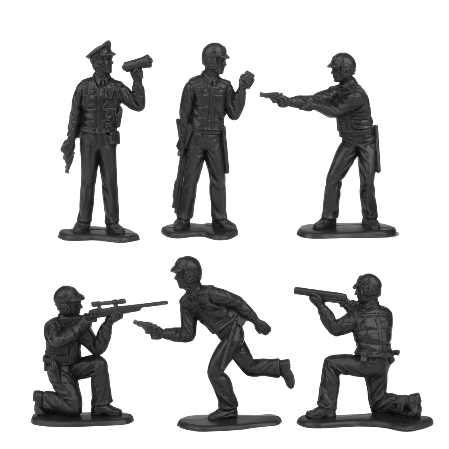 Tim Mee Toy SWAT Plastic Army Men - 24 Small Black & Blue Police Figures, Model 810049678517
