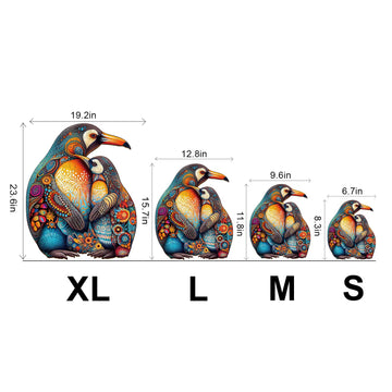 Woodemon Wooden Jigsaw Puzzles, Wooden Puzzles For Adults And Kids, (M-190Pcs-11.8 * 9.6In) Penguin Family Unique Shape Animal Wooden Puzzle, Wood Puzzles Jigsaw, Puzzle Gift Perfect Family Games