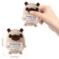 TOYMIS Positive Crochet Pug  Mini Positive Animals Cute Knitted Dog Toys Good Luck Gifts Support Knitted Present Knitted Positive Doll Holding Support Card for Emotional Encouragement Decoration Party
