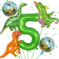 Dinosaur 5Th Birthday Decorations, Dinosaur Birthday Party Decorations With Giant Inflatable Dinosaur Balloons 40 Inch Helium Foil Mylar Number 5 Balloons For Dinosaur Theme Birthday Party Decorations