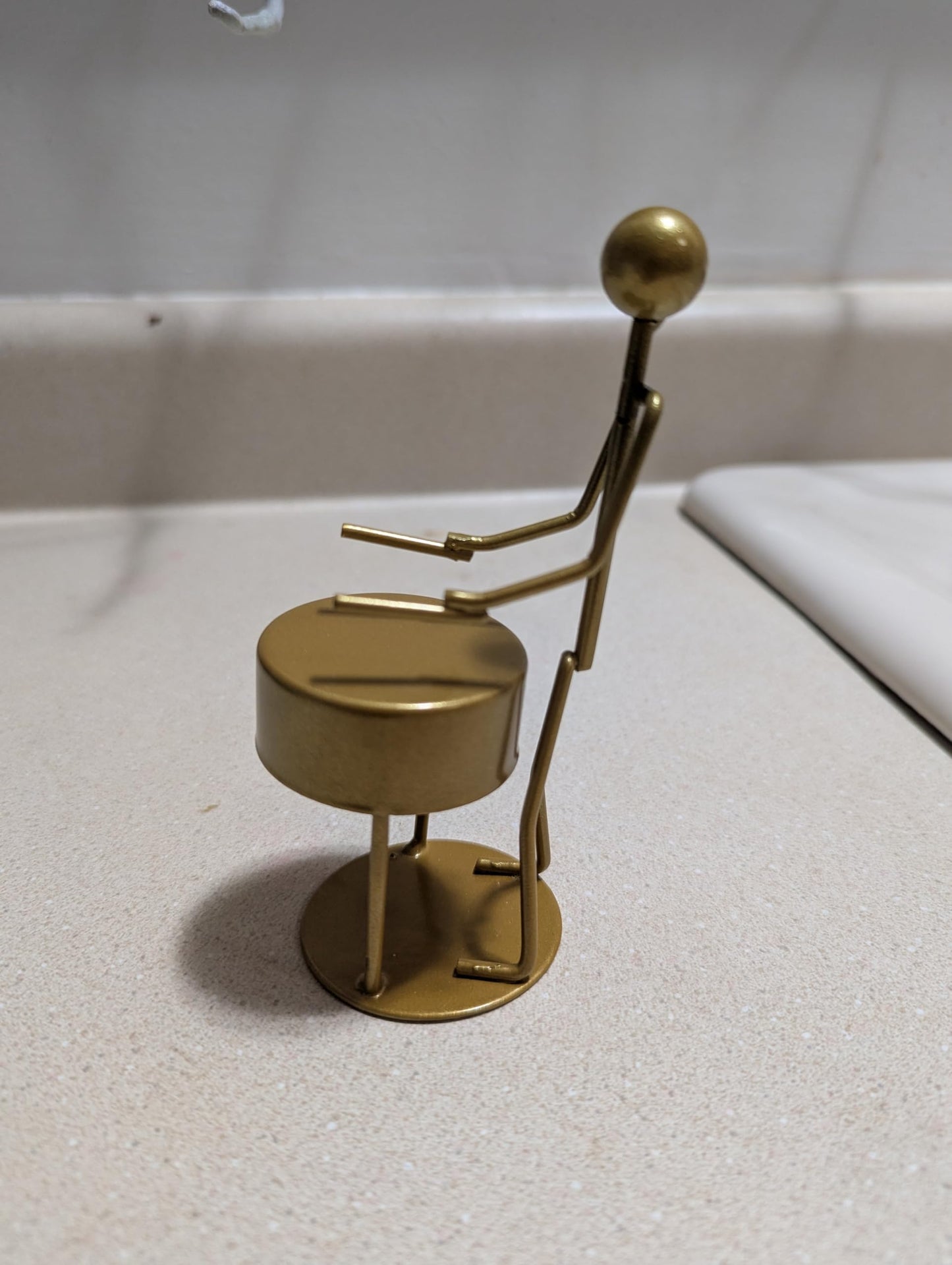 Kakesa Steel Drum Pan Player Figurine - Bronze Metalcraft Sculpture