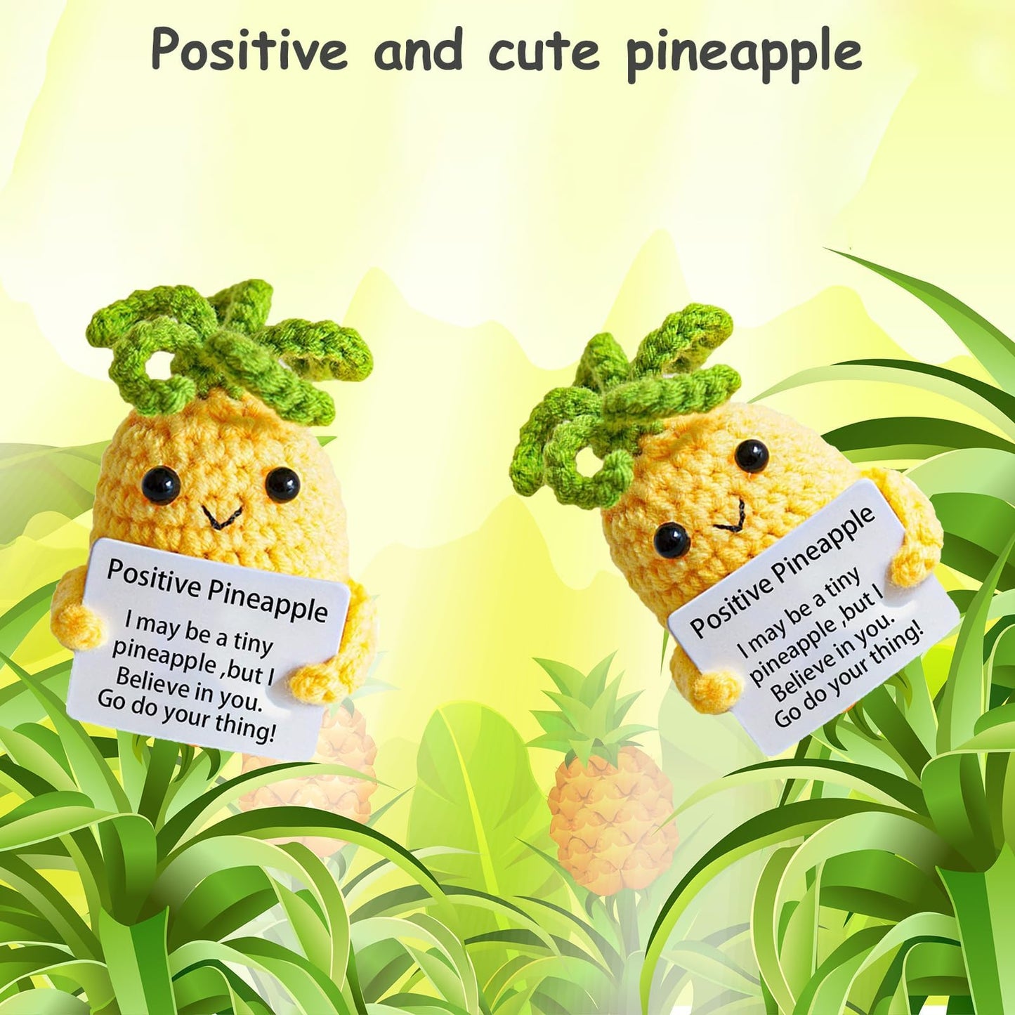 Avgiedy 2Pcs Funny Gifts, Emotional Support Potato Pineapple, Handmade Crochet Lemon Knitted Doll Gifts For Women, Boys, Girls.