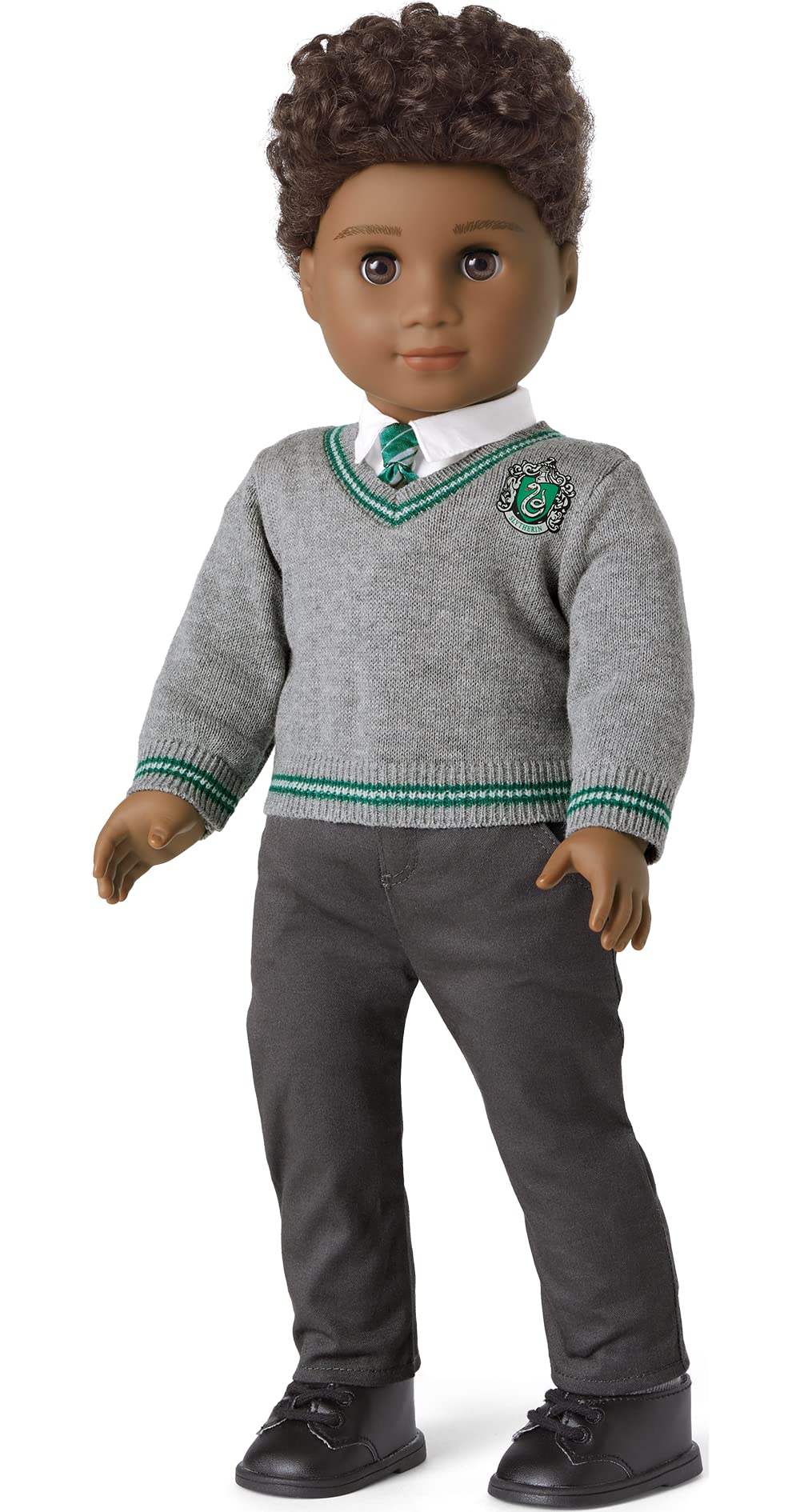 American Girl 18-inch Harry Potter Doll Slytherin Outfit, Gray/Green/Silver Sweater, Tie, Scarf - Model HLH33, Ages 6+