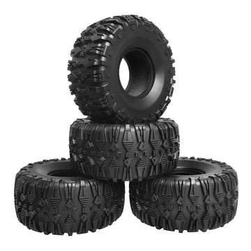 AllinRC 2.2 Crawler Tires 4Pcs fit 2.2 Beadlock Wheels RC Rubber Tyre Set with Foam Insert for 1/10 RC Rock Crawler Axial SCX10 
