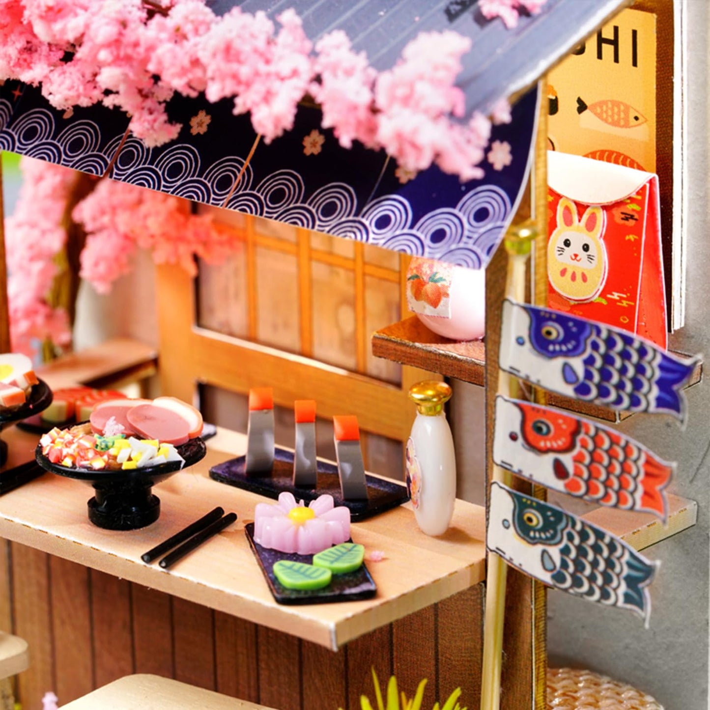 Lannso DIY Dollhouse Miniature Kit  Doll House Kit with Dust Proof Cover  Mini Handmade Wooden Dollhouse Toys for mature-themed Gift(QT41)