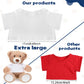 Roundfunny Bear Tee Shirt Fit 8-10Inch Bear Clothes Stuffed Animal Clothes Shirt Basic Stuffed Bears Dolls Shirt, White