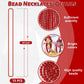 EOBOH 72PCS Bead Necklace, Red Christmas Bead Stuff Party Favors, 33'' Necklaces Festival Parade Throw Accessories for Wedding B