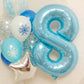 Paticool 40 Inch Blue Number Balloon 8, Large Light Blue Number Foil Mylar Balloons For Birthday Party Celebration Decorations S