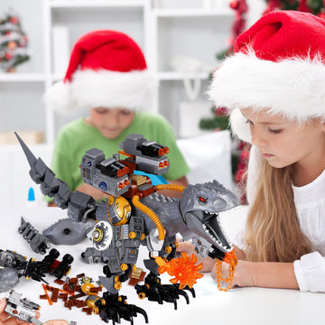 Enjbrick Dinosaur Building Set For Boys 8-14 Years,Dino Toy For Boys And Girls, With Truck,Baby Dino For Movie Fans Birthday Gifts