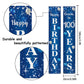 Happy 100Th Birthday Yard Sign Door Banner - Cheers To 100 Years Birthday Party Decorations Supplies For Men Women - Blue