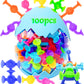 100Pcs Suction Bath Toys For Baby Kids, Bath Toy Silicone Construction Building Blocks Montessori Sensory Toy For 3 4 5 6 7 8 Ye