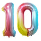 Goer Number 10 Balloons For 10Th Birthday Party Decorations,42 Inch Jumbo Foil Helium Balloons For 10Th Anniversary (Rainbow)