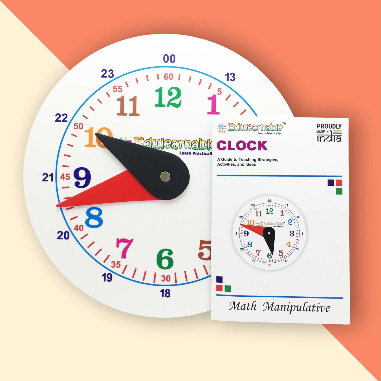 Edulearnable Toy Clock For Early Time Learning For Kids Gift For Little Boys Girls Educational Montessori Teach And Learn Dummy