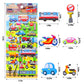 3D Puffy Car And Vehicle Stickers For Kids Toddlers, 6 Packs Reusable Foam Truck Stickers For Boys With Construction Trucks, Tra
