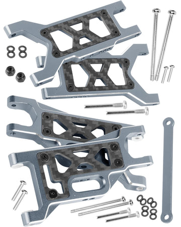 Rcarmubwow A Arms Upgrades Part For 1/10 Slash 2Wd,Slash 2Wd Vxl,Alloy Aluminum Front Rear Rc Suspension Arms,4Pcs,Titanium