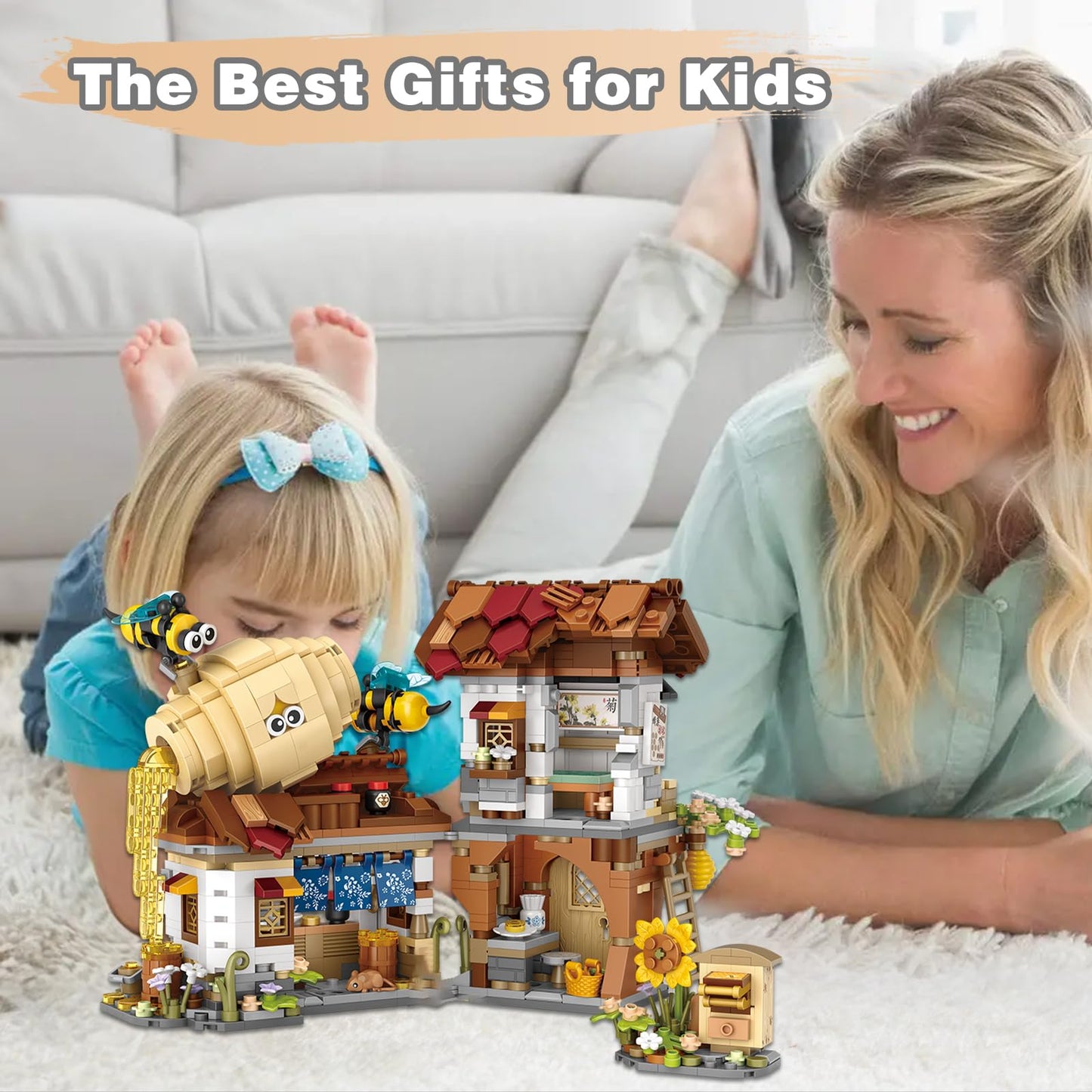 Yoxindax Honey Bee Workshop Mini Building Set, Creative Diy Simulation Building Toys, 1242Pcs Mini Building Honey Bee Workshop S