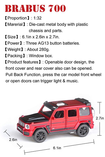 Tianmei 1:32 Suv Kids Toys Die-Cast Alloy Metal Car Model Collection Children Play Vehicle (Bbs - Red)
