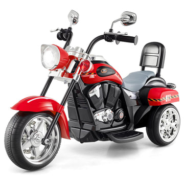 Costzon Kids Motorcycle, 6V Battery Powered Ride On Chopper Motorcycle W/Horn, Headlight, 3-Wheel Stable Ride On Toys, Electric