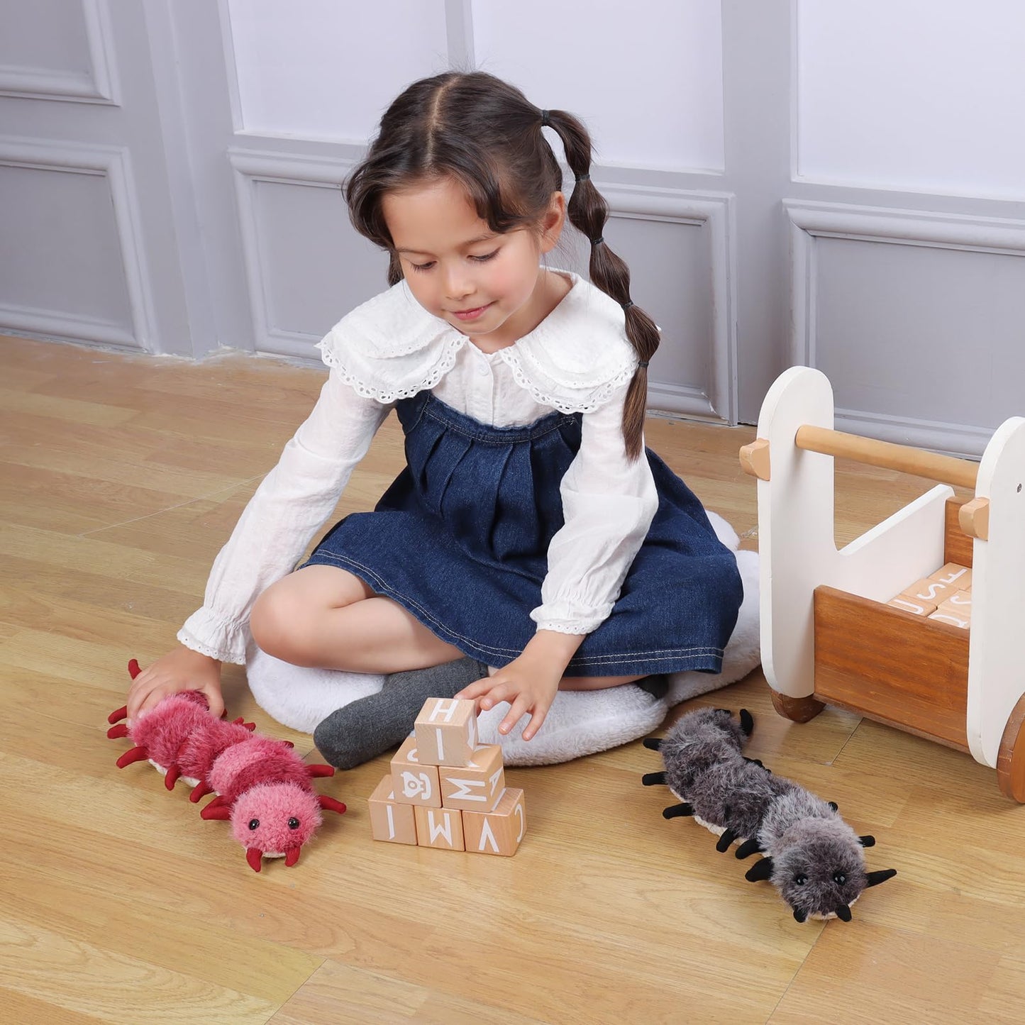 Apricot Lamb Toys Insect Plush Devil Centipede Stuffed Animal Soft Cuddly Perfect For Kids 11.8 Inches